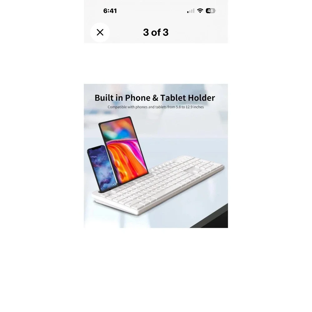 WHITE MARVO 2.4G Ergonomic Wireless Keyboard and Mouse Combo NIB